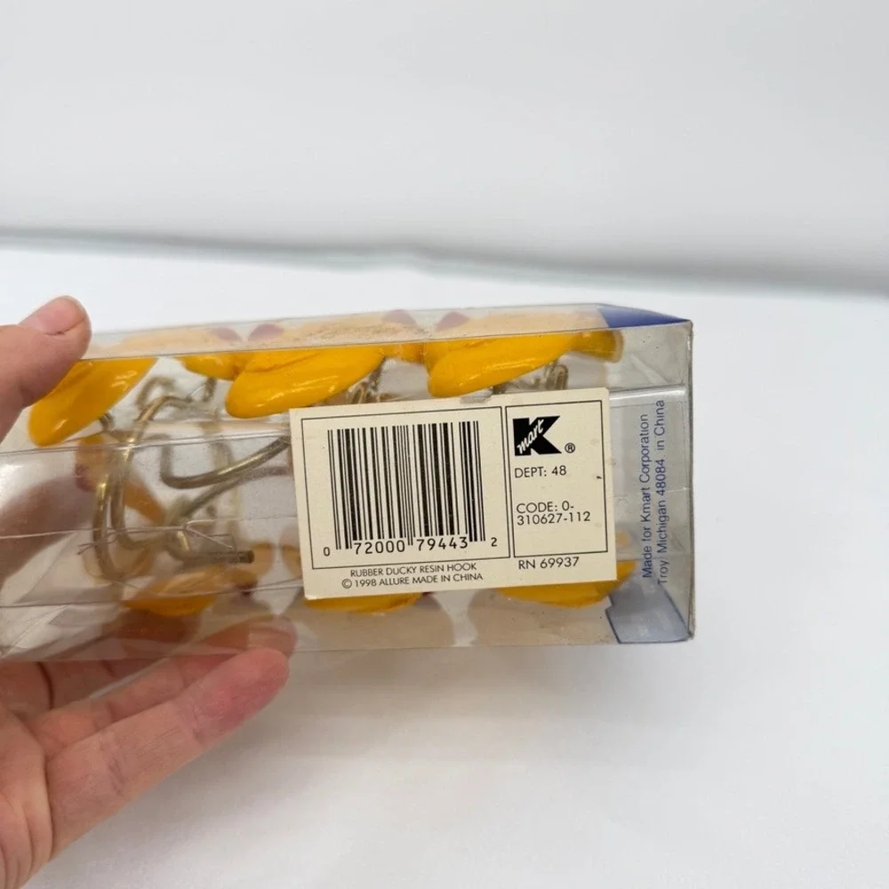 Home Essentials VTG Shower Curtain Rings Rubber Ducky Resin Yellow Bathroom 12pc